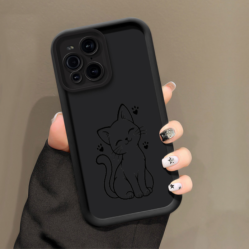 Oppo Find X8 - Drawing Sketch Line Cat Phone Case