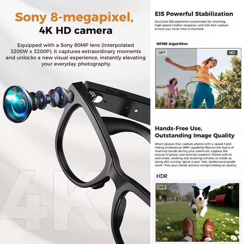 New 800W 4k HD Camera Smart Gl - огляд і ціна Smart Glasses Lens